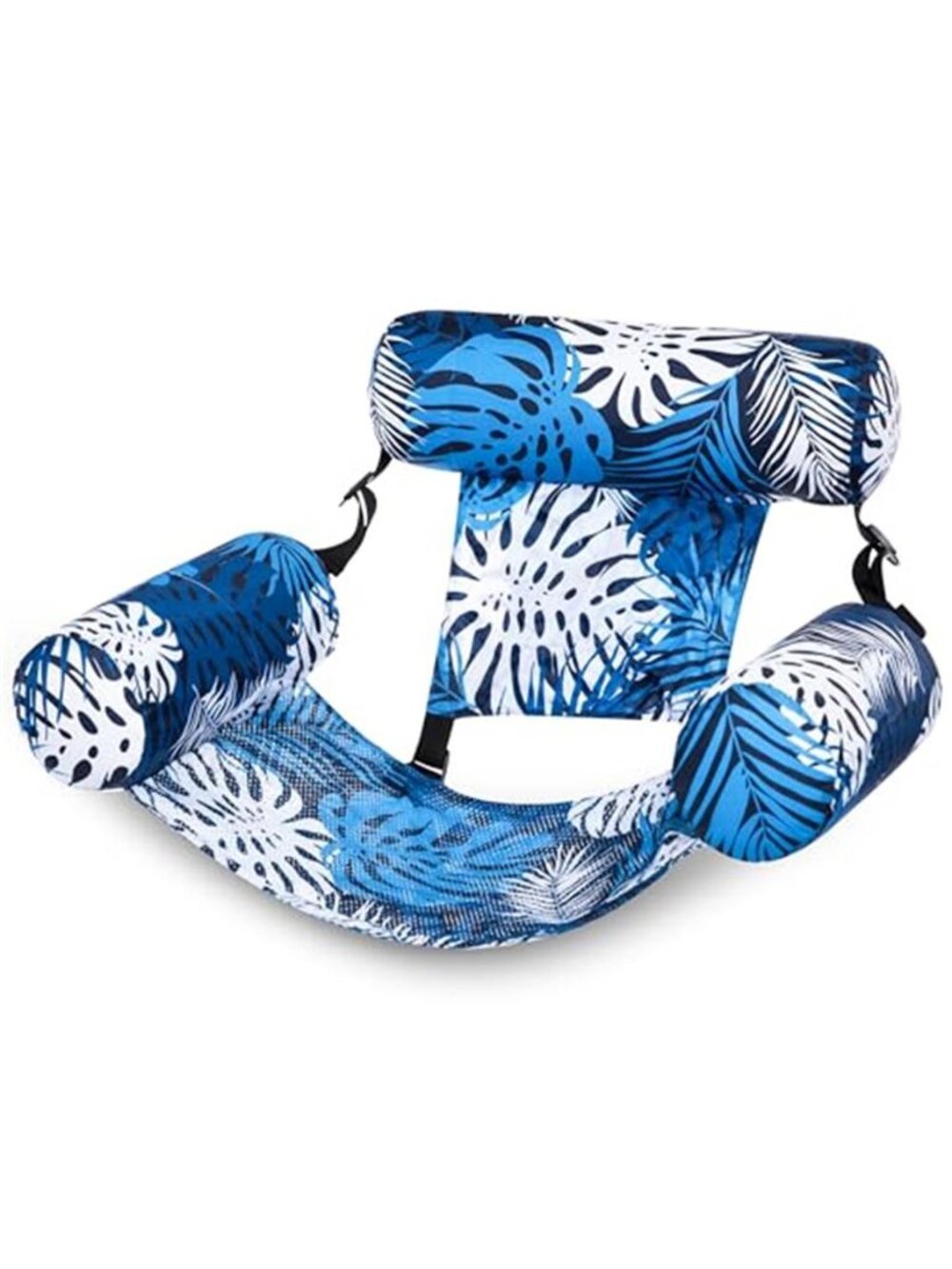 Inflatable Pool Float Chair Adult Hammock Lounge Blue Leaf Water Beach Summer